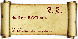 Nadler Róbert névjegykártya
